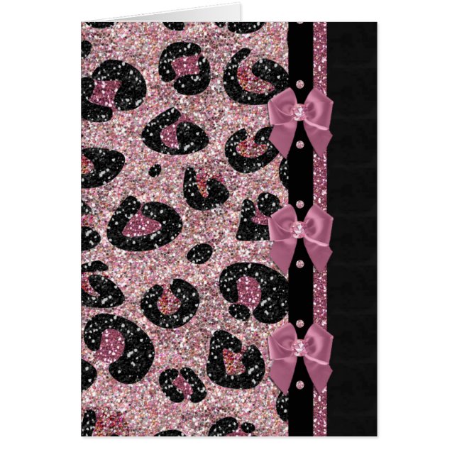 RAB Rockabilly Pink Leopard Print Ribbon Bows (Front)