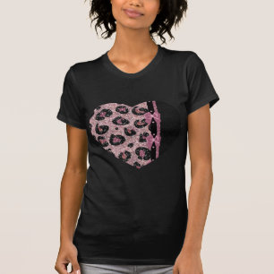 RAB Rockabilly Pink Leopard Print Ribbon Bows T-Shirt