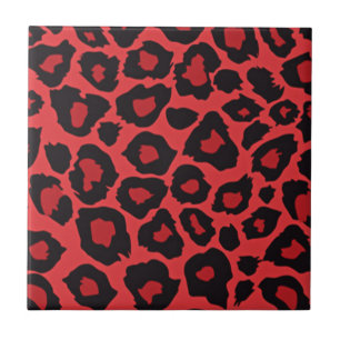 RAB Rockabilly Red Black Leopard Print Tile