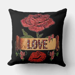 RAB Rockabilly Roses, Love & Lipstick Cushion