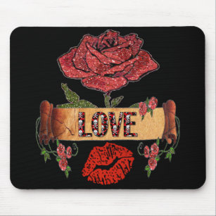 RAB Rockabilly Roses, Love & Lipstick Mouse Pad