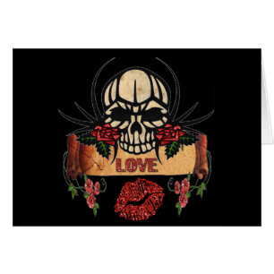 RAB Rockabilly Skull Roses Love Lipstick