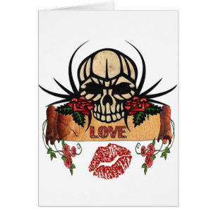 RAB Rockabilly Skull Roses Love Lipstick