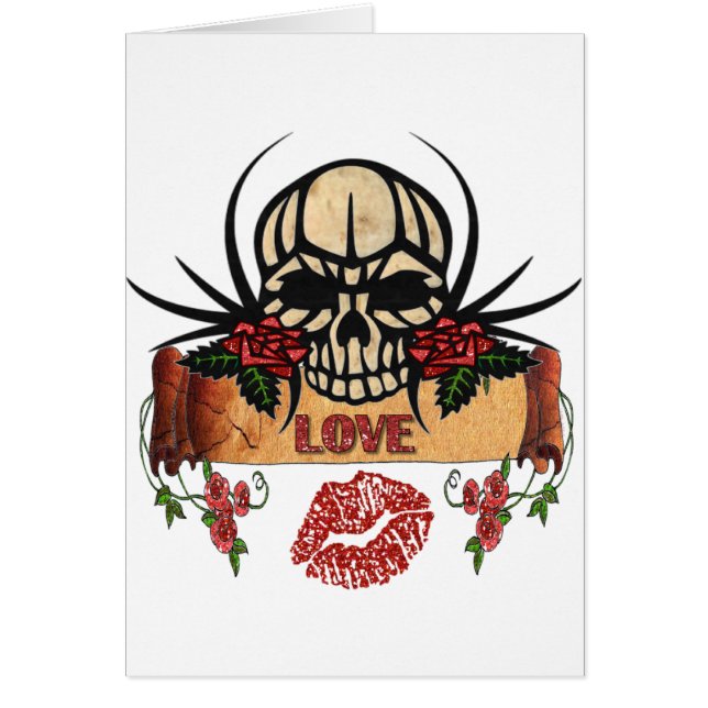 RAB Rockabilly Skull Roses Love Lipstick (Front)