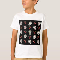RAB Rockabilly Sugar Skulls Cherries On Black