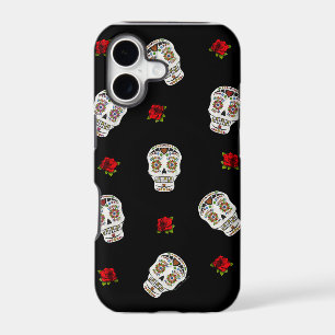 RAB Rockabilly Sugar Skulls Roses On Black