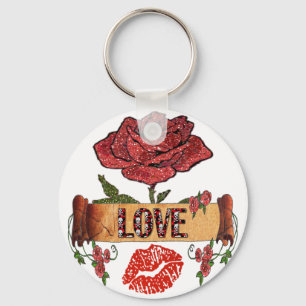 RAB Rockabilly Valentine Roses, Love & Lipstick Key Ring