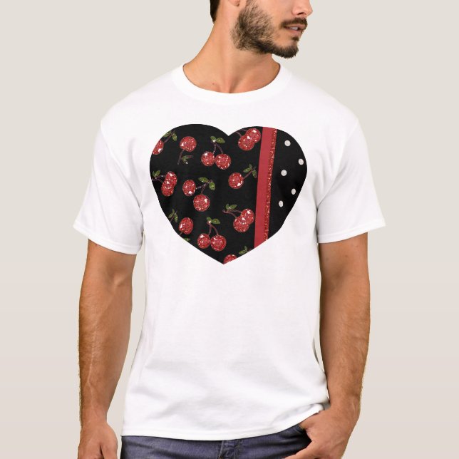 RAB Rockabilly Very Cherry Cherries Black T-Shirt (Front)