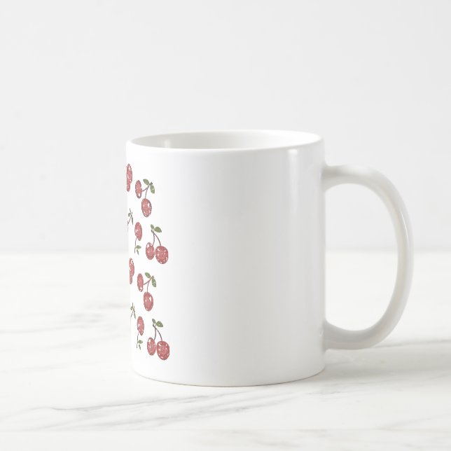 RAB Rockabilly Very Cherry Cherries On White Coffee Mug (Right)