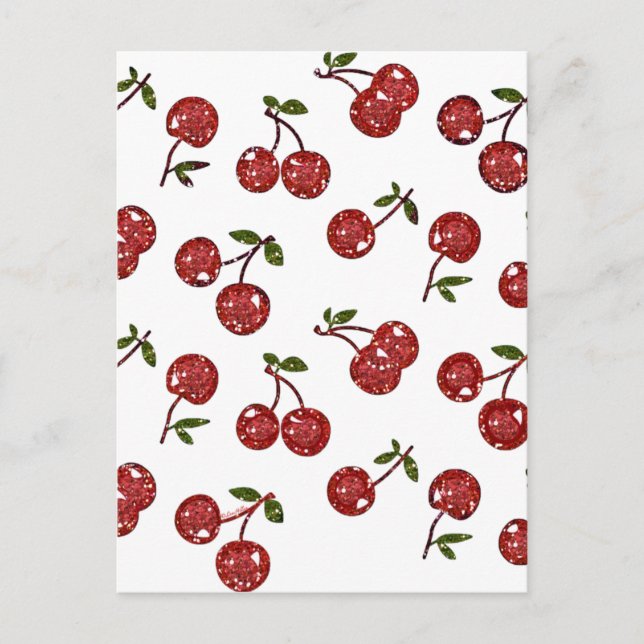 RAB Rockabilly Very Cherry Cherries On White Postcard (Front)