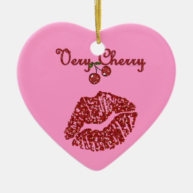 RAB Rockabilly Very Cherry Kiss Ceramic Ornament (Front)