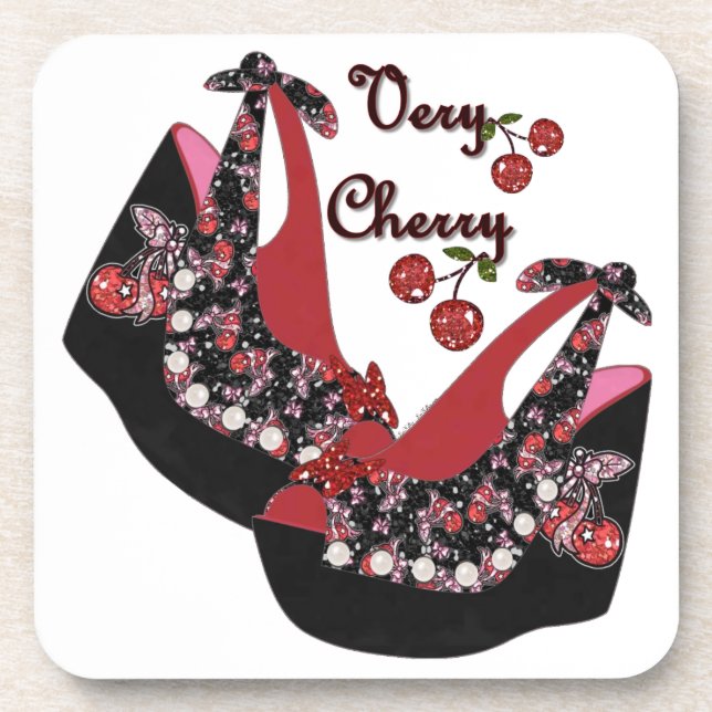 RAB Rockabilly Very Cherry Shoes Coaster (Front)
