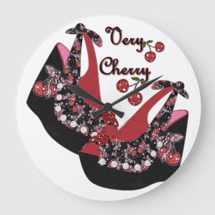 RAB Rockabilly Very Cherry Shoes Large Clock