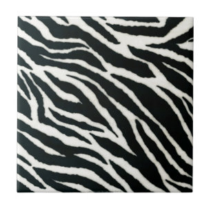 RAB Rockabilly Zebra Print Black & White Ceramic Tile