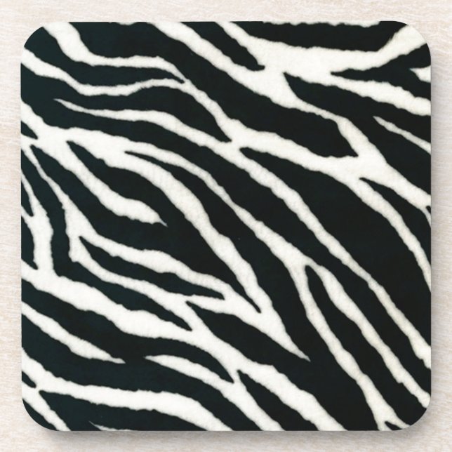 RAB Rockabilly Zebra Print Black & White Coaster (Front)