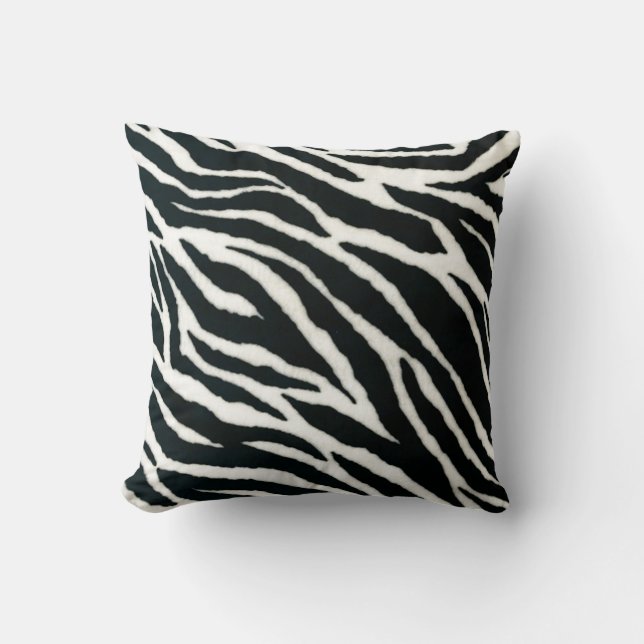 RAB Rockabilly Zebra Print Black & White Cushion (Front)