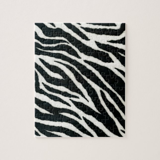 RAB Rockabilly Zebra Print Black & White Jigsaw Puzzle (Vertical)