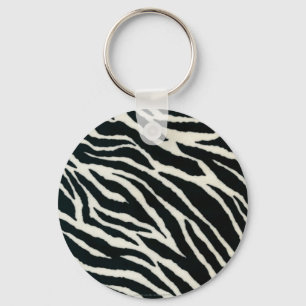 RAB Rockabilly Zebra Print Black & White Key Ring
