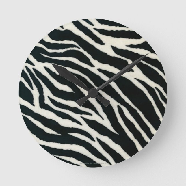 RAB Rockabilly Zebra Print Black & White Round Clock (Front)