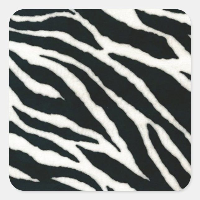 RAB Rockabilly Zebra Print Black & White Square Sticker (Front)