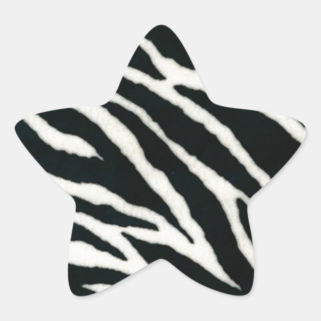 RAB Rockabilly Zebra Print Black & White Star Sticker (Front)