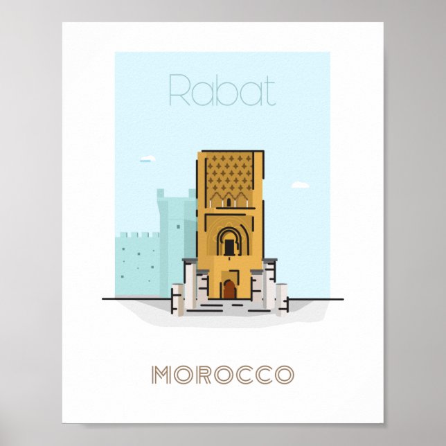 Rabat city travel poster - morocco travel poster  (Front)