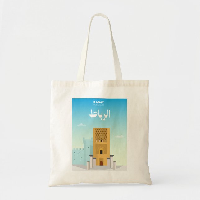 Rabat Cityscape – Illustrated Morocco Tote Bag (Front)