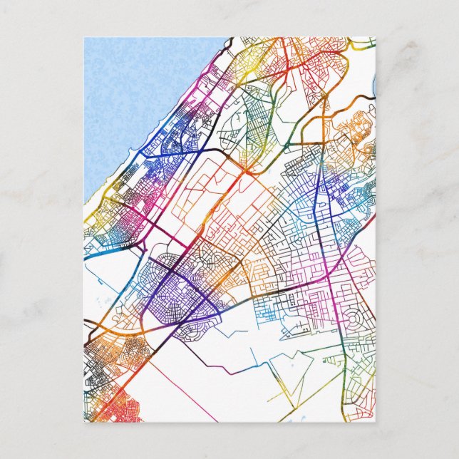 Rabat Morocco City Map Postcard (Front)