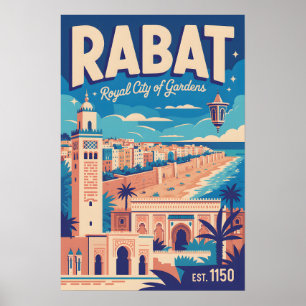 Rabat Morocco Retro Travel Poster Art Print