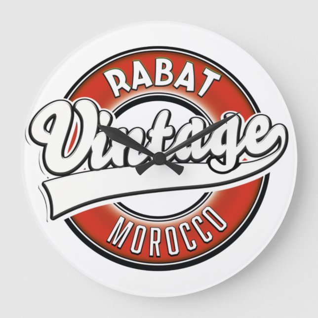 Rabat morocco vintage logo large clock (Front)
