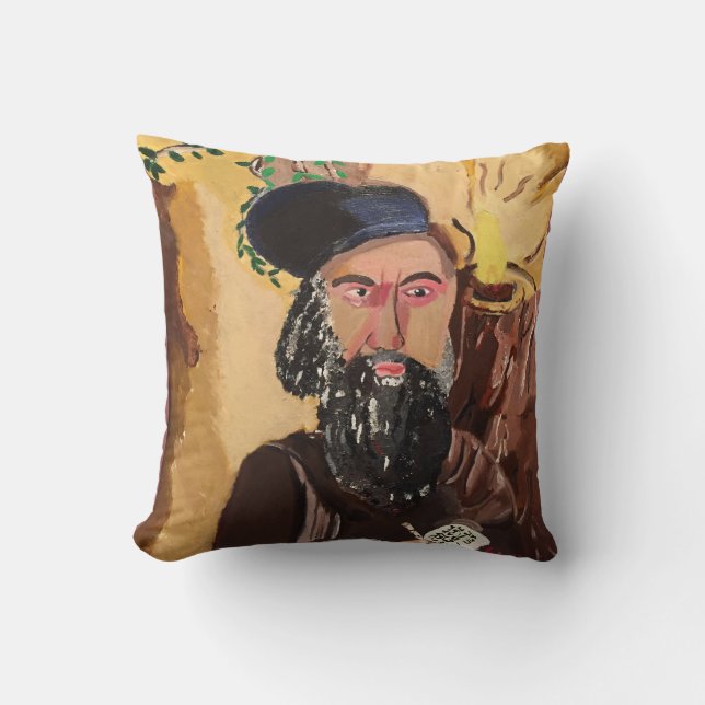 Rabbi Shimon Bar Yochai Kabbalah Cushion (Front)