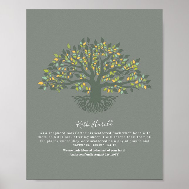 RABBI Thank You Gift, Ezekiel 34 Wall ART BUDGET (Front)