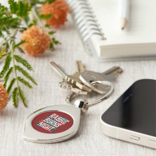 Rabbie Burns Night Quote on Varicolored Background Key Ring