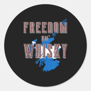 Rabbie Burns Quote Freedom Whisky Scottish Colours Classic Round Sticker