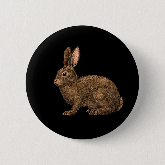 Rabbit 2 6 cm round badge (Front)