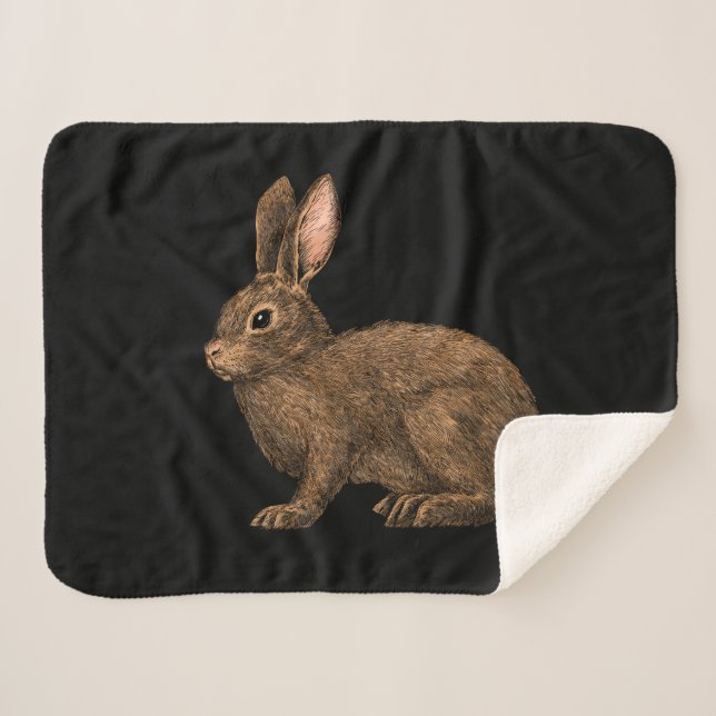 Rabbit 2 sherpa blanket (Front (Horizontal))