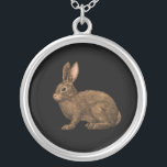 Rabbit 2 silver plated necklace<br><div class="desc">Hand-painted cute rabbit.</div>