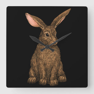 Rabbit 3 square wall clock