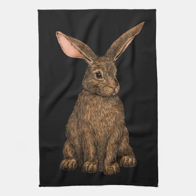 Rabbit 3 tea towel (Vertical)