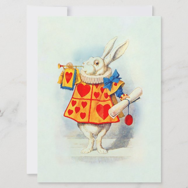 Rabbit Alice Wonderland PAPER/SIZE/SHAPE OPTION - Invitation (Front)