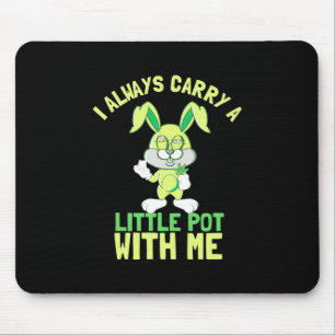 Rabbit Always Carry A Little Pot Mouse Pad