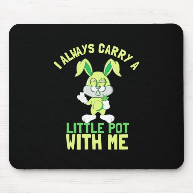 Rabbit Always Carry A Little Pot Mouse Pad (Front)