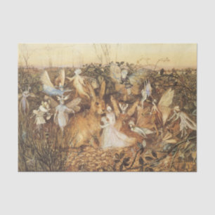 Rabbit Among the Fairies, Vintage Fairy Tales Tissue Paper
