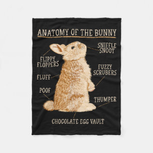 Rabbit Anatomy Bunny Lover Animal Pet Owner  Fleece Blanket