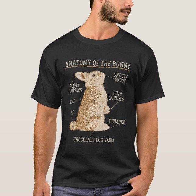 Rabbit Anatomy Bunny Lover Animal Pet Owner T-Shirt (Front)