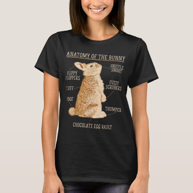 Rabbit Anatomy Bunny Lover Animal Pet Owner  T-Shirt (Front)