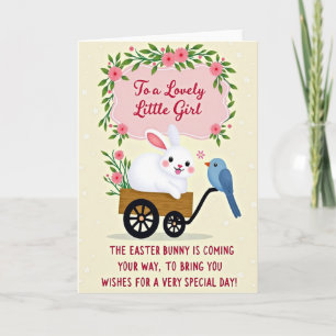 Rabbit And Bird Springtime Card