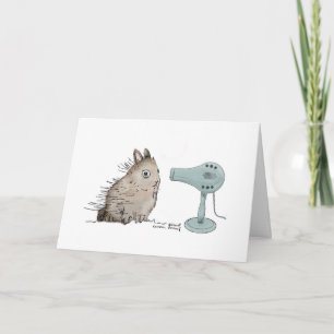 Rabbit and Blow Dryer Card