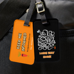Rabbit and carrot luggage tag