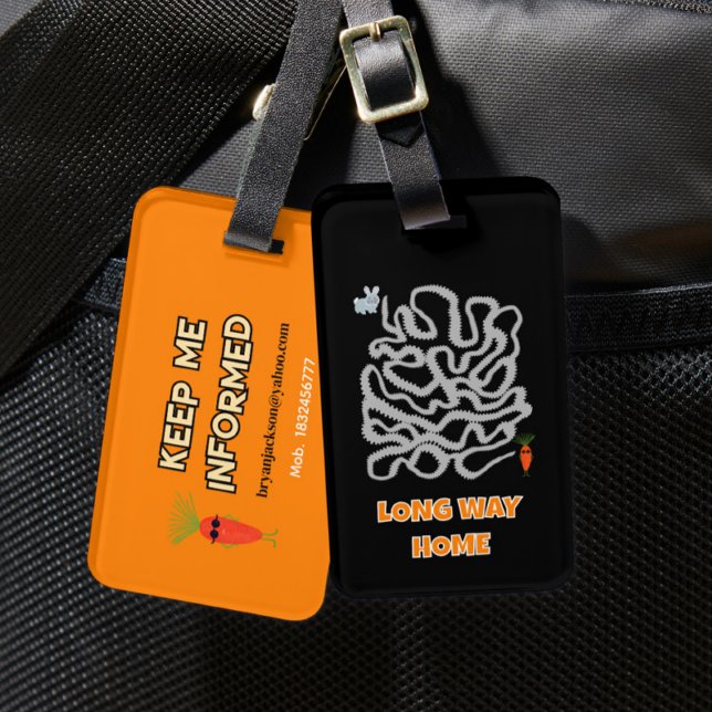 Rabbit and carrot luggage tag (Creator Uploaded)